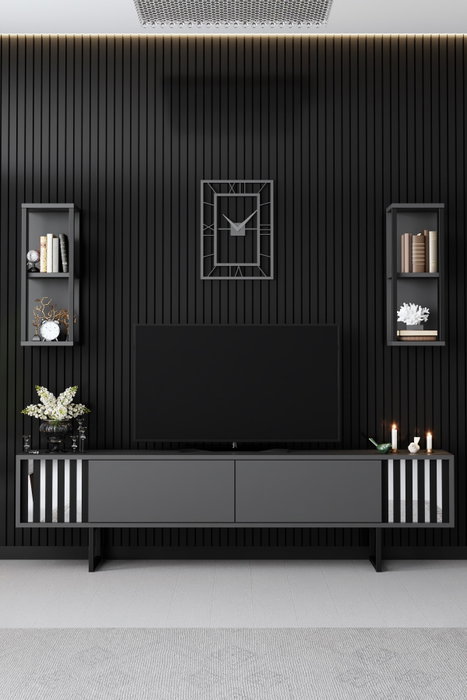 Hanah Home Chrome Line - Antracita, Negro